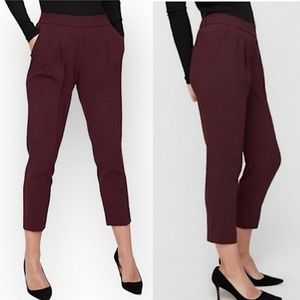 Aritzia Babaton dark purple pleated cropped Cohen pant excellent condition.